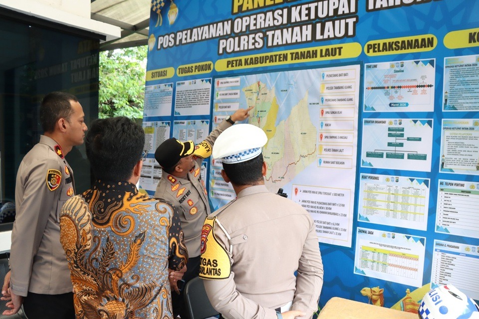 Kapolres-Tanah-Laut-Cek-Kesiapan-Pos Tanah Laut